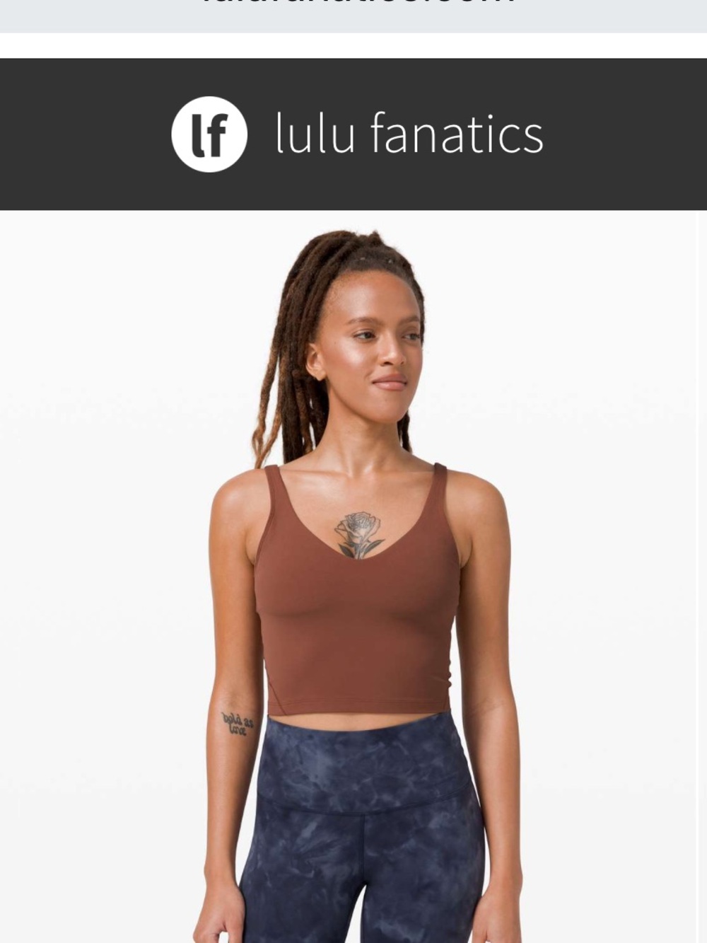 Lululemon Align Cropped Tank Top Sz 8 Ancient Copper Brown Built in Bra Yoga